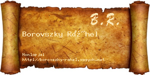 Borovszky Ráhel névjegykártya